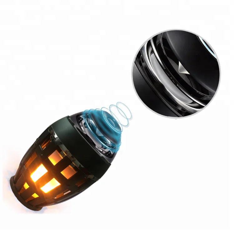 New Led Flame Lamp Speaker Table Lamp Night Light Outdoor/Indoor Portable Stereo Speaker