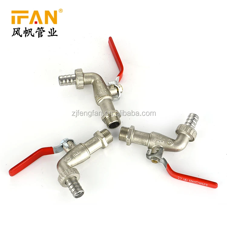 Ifan Factory New Italy Design 1/2'  Brass Water Outside Garden Tap Iron Red Handle Brass Bibcock