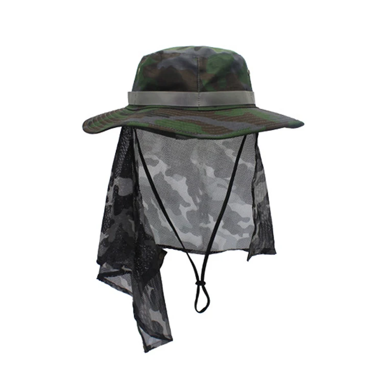 Custom Hunting Fishing Hiking Outdoor Crimping Cool Mesh Brim Camouflage Boonie Bucket Hat