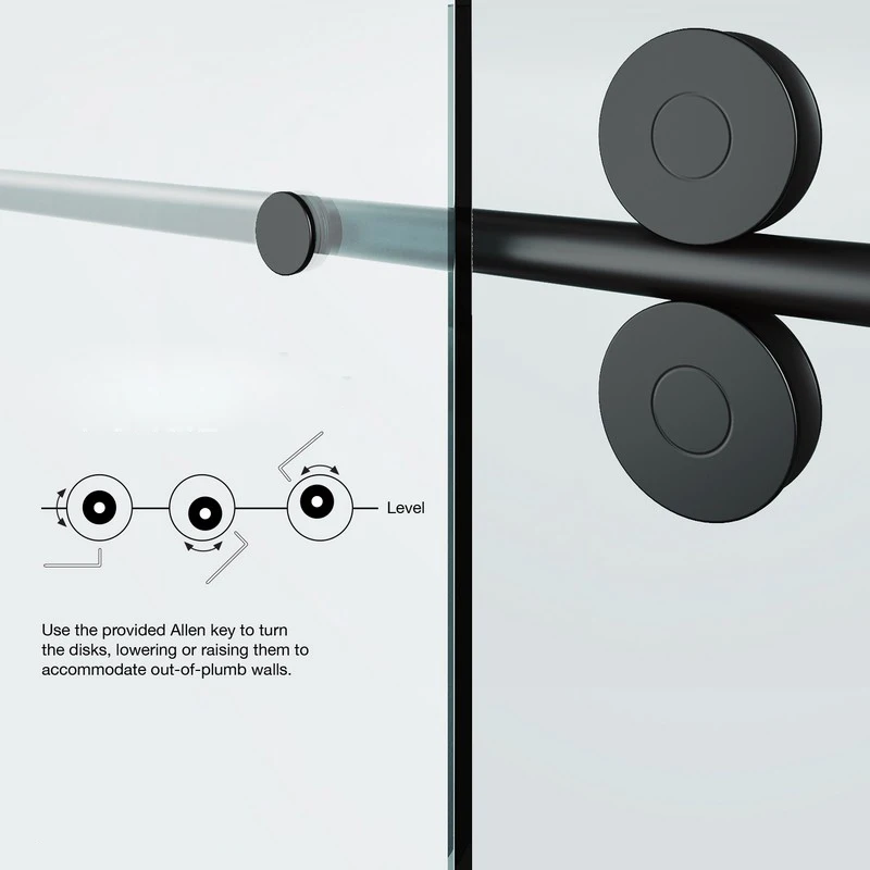 Регулируемая Безрамная раздвижная дверь для душа