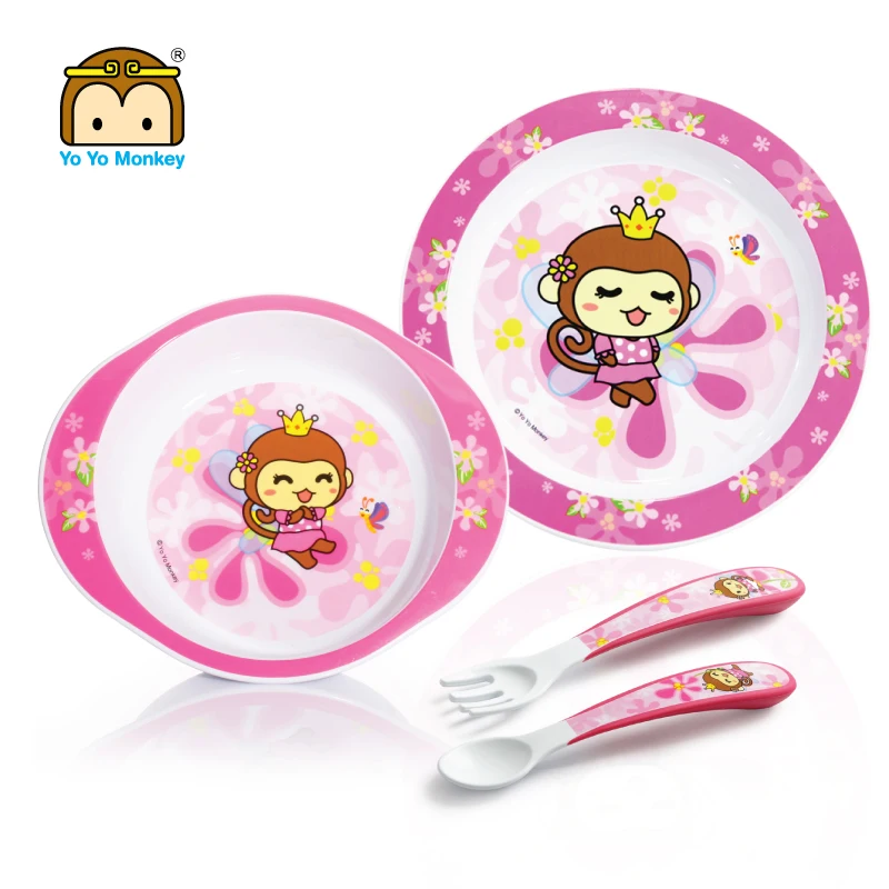 
Melamine like bpa free baby plate & bowl set kids tableware set 