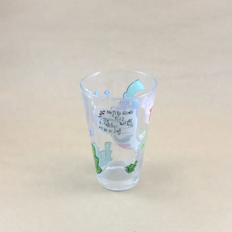 Factory Made New 12oz Glass Cup/Blink Max Glass Cup/Drinking Glass Cup with Flower Design for Home Kitchen Dining Bar