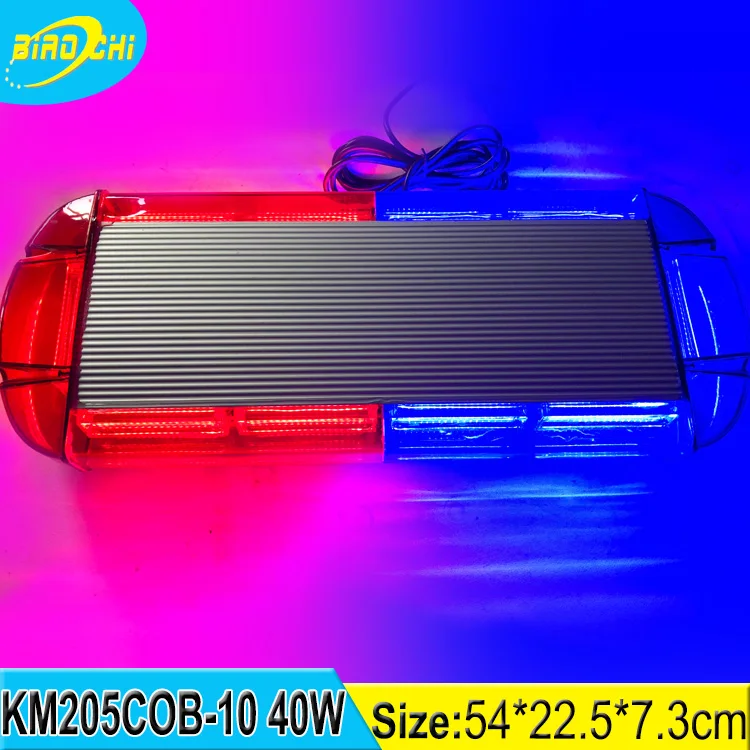 40 Вт 54 см супер яркий COB красный и синий светодиод магнитного полиции strobe предупреждение свет бар
