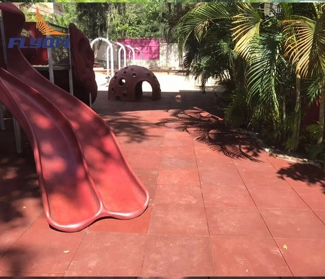 2024 China rubber tile mats for indoor and outdoor Gymnasium and playground rubber tile flooring