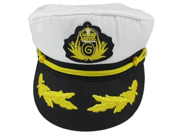 High Quality Promotional White Custom Captain Sailor Hat