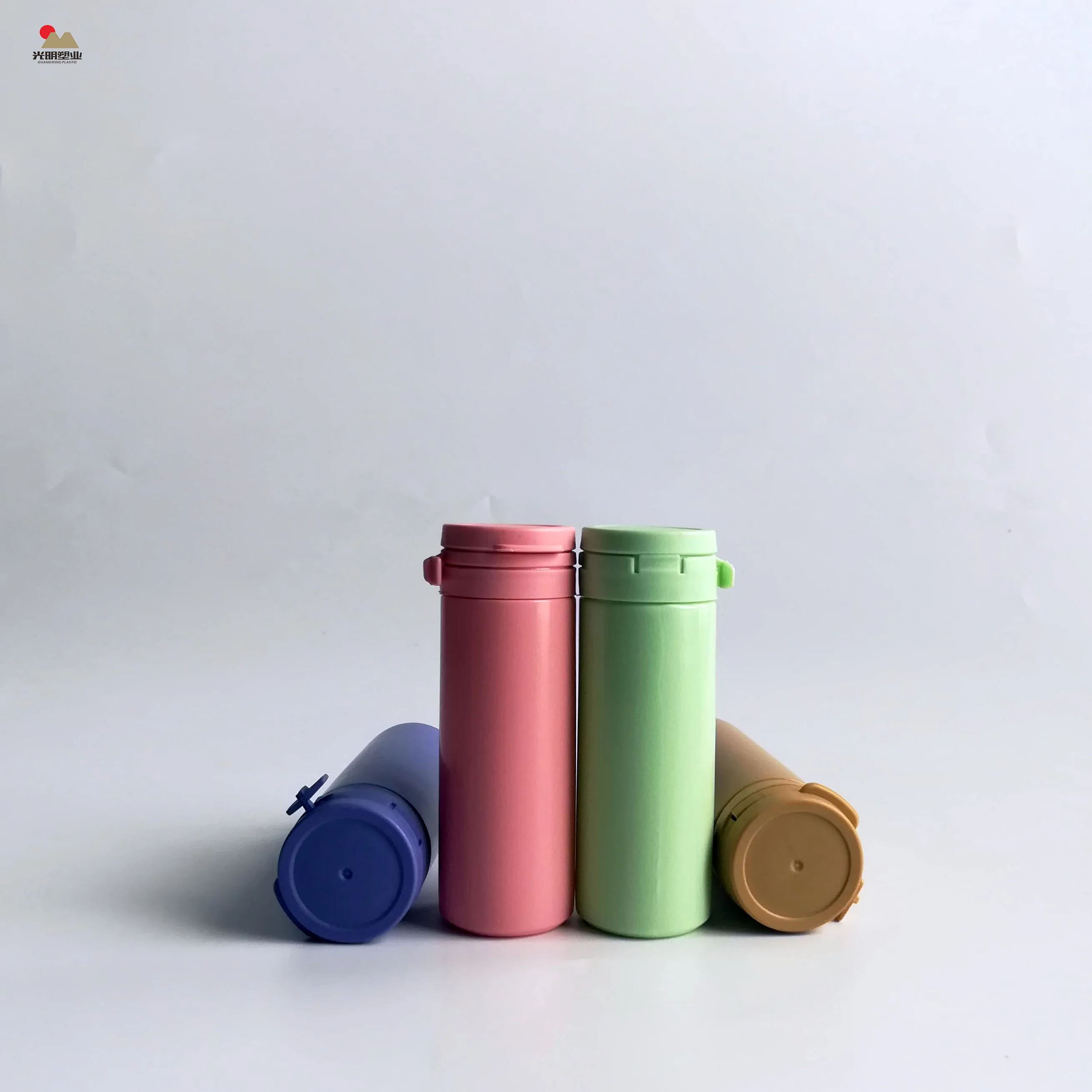 Customized colorful bubblegum 50ml PE chewing gum plastic containers