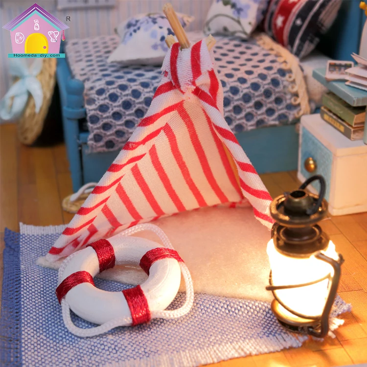 Handmade 3d Diy House Model Kit Miniature Led Light Diy Dollhouse Miniature Furniture Educational Toys Wooden Kids Doll House