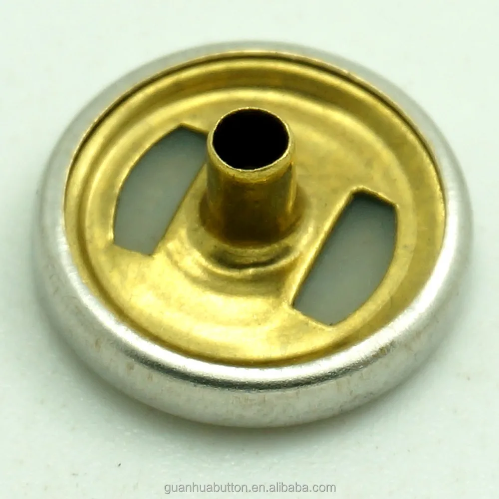 Nylon finish black 3 parts botton and fake rose gold press snap button