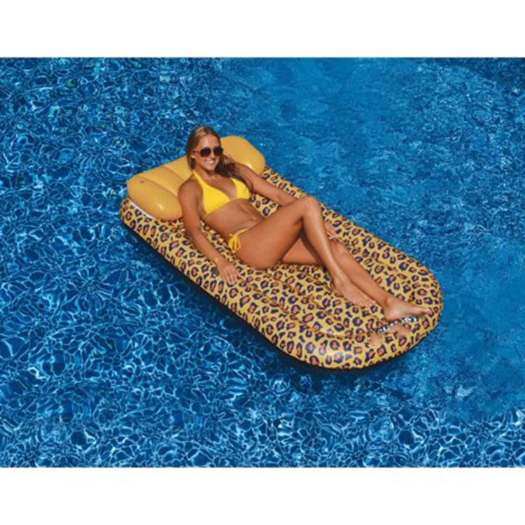 Лучшая цена красивый Гепард коврики Lounge надувные плоты строки логотип бассейн поплавки для оптовая продажа