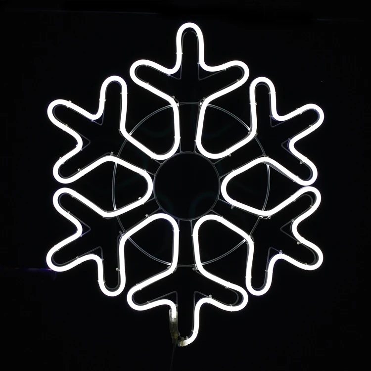 Decoration Outdoor Led Chasing Christmas Snowflake Neon Star Motif Light
