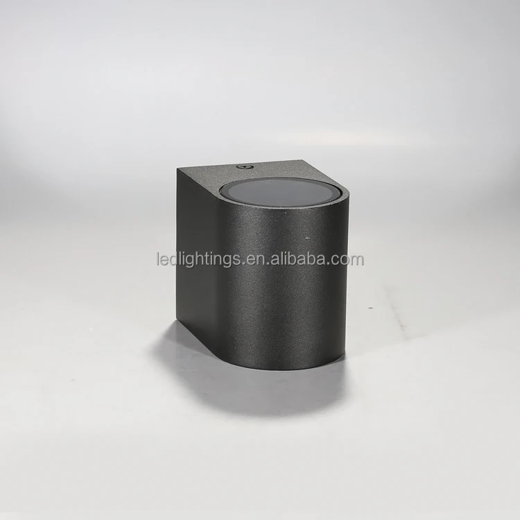 Naturel light aluminium powder coated black wall spot light GU10 base half round shape