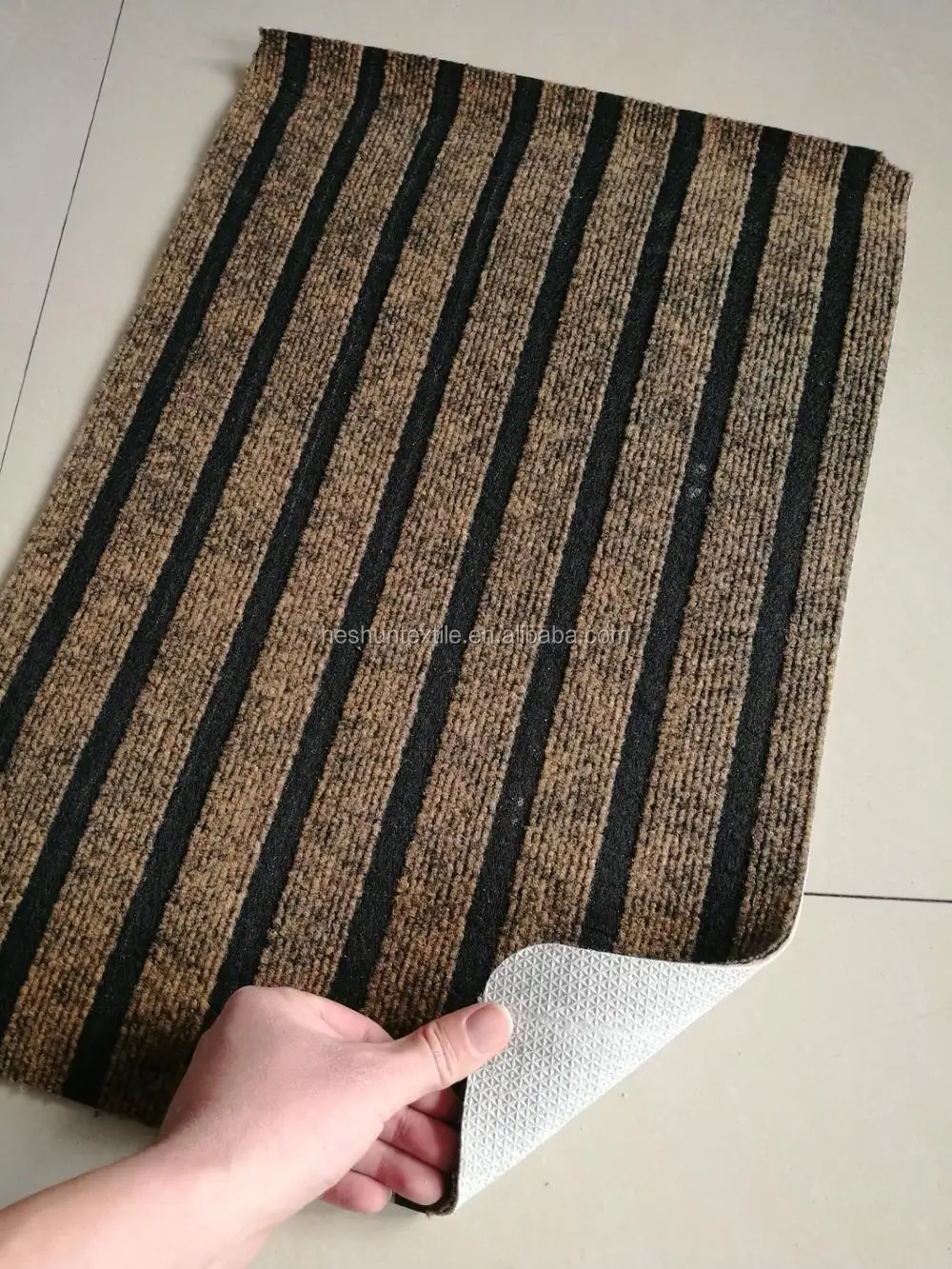 Double Stripe Door Mat ,Single Color Ribbed Door Mat With latex Backed
