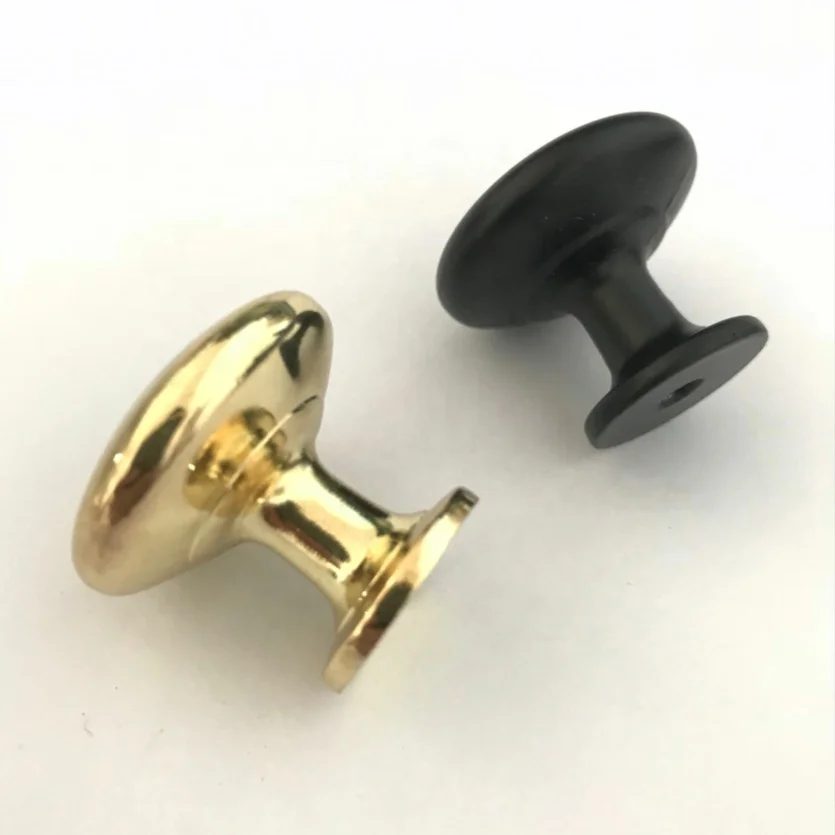 Black and Brass Finishing Zinc Alloy Wardrobe Cabinet Door Round Handle and Knob