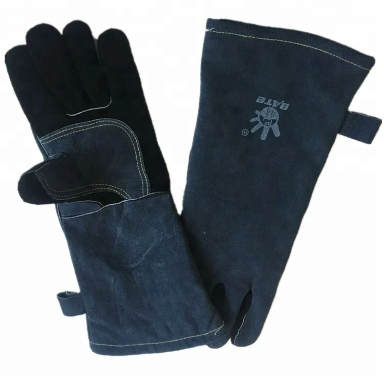 cow leather heated bbq gloves waterproof