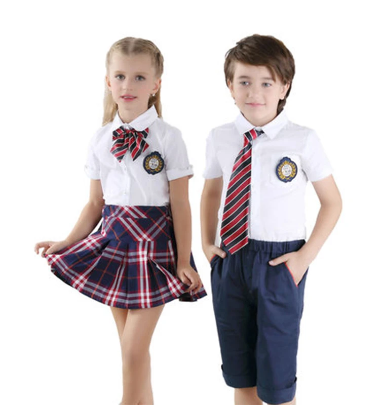 high quality china factory primary and secondary school students summer school uniform design for boys and girls