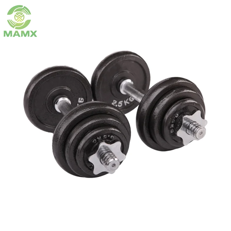 Strength Training Cast Iron Gray Black Paint Home Gym Adjustable Kilogram Dumbbell Barbell Set Gym Dumbbell