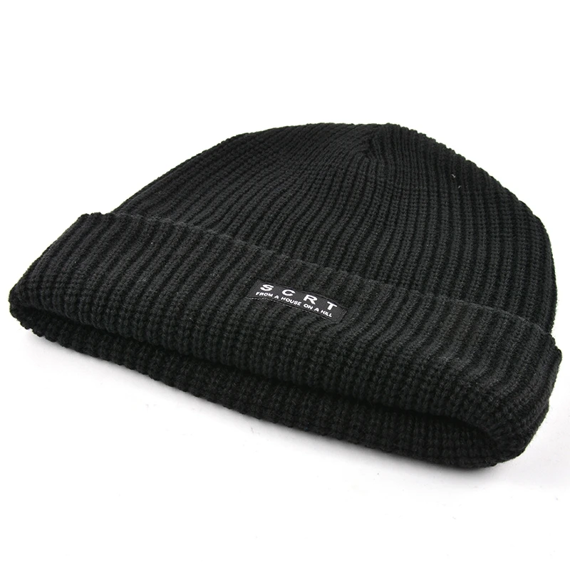 Winter hat embroidery beanie winter knitted caps for men