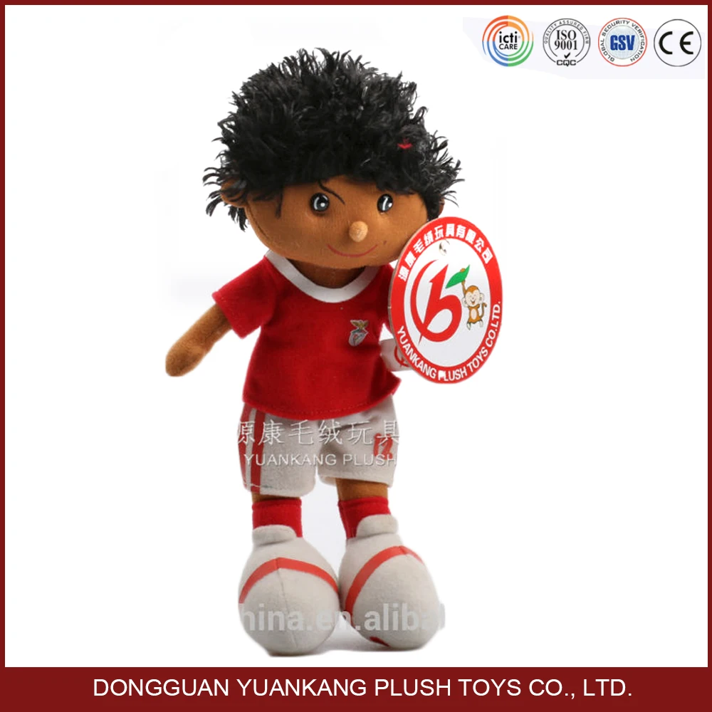 Custom black American stuffed boy rag doll/ soft plush athlete toy/ plush doll toy