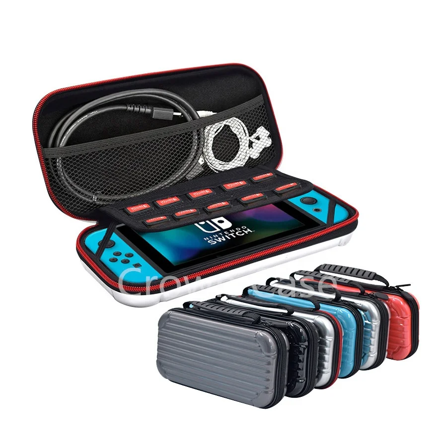 Crown ABS Hard Shell Pouch Case for Nin tendo Switch Joy Con Console Cable Gamecards
