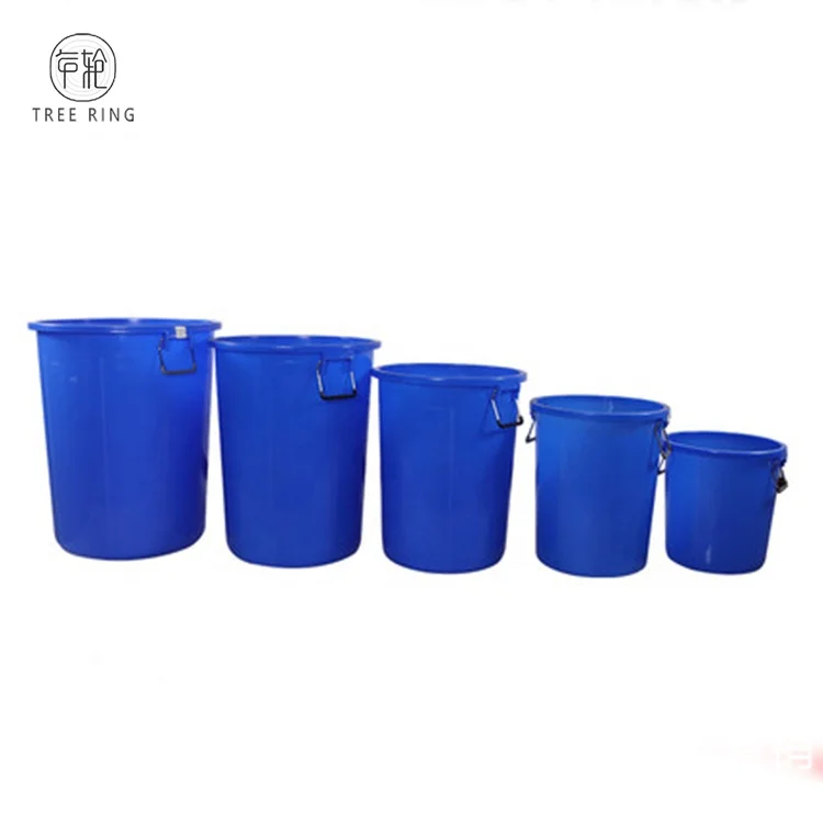 Customized Poly Tank 50L Fishing Bucket Plastic With Lids Handle For Feeding Water Storage