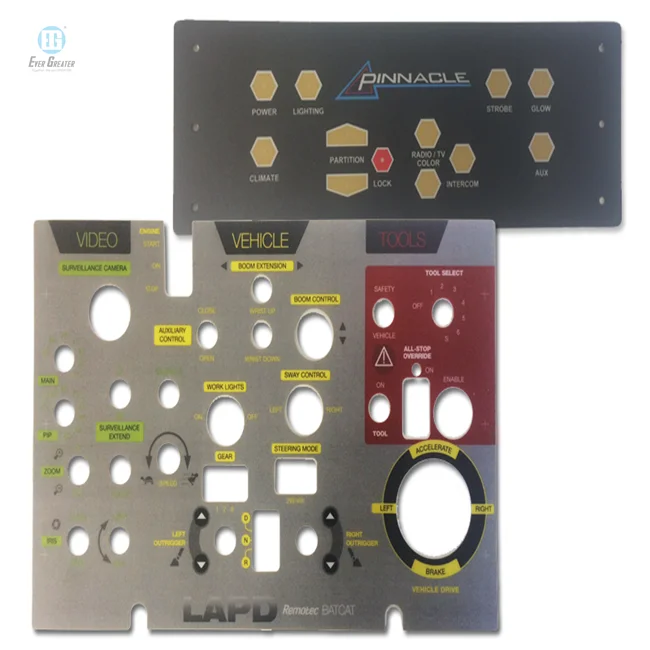 High quality front panel overlays control panel switch dashboard sticker Adhesive PET PC 3M adhesive touch screen panel