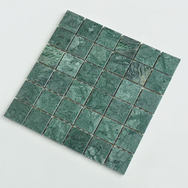 48MM green color marble mosaic tile polish finishing swimming pool tile