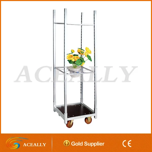 
garden storage steel flower pot car 