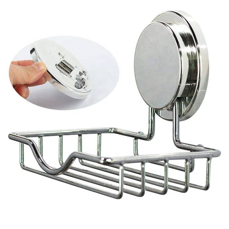 Self adhesive silver suction cup holder wall hook buckle for wire storage basket
