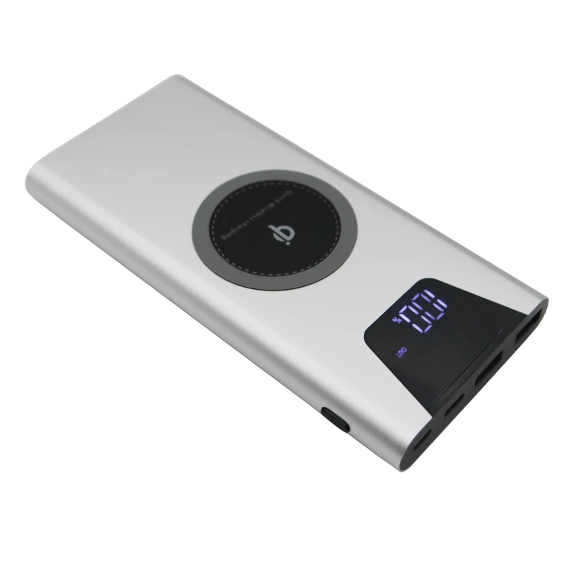 
Metal wireless portable fast charger power bank 10000mah 