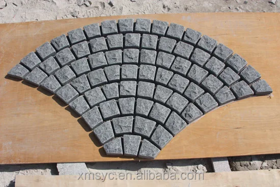 20x20 outdoor natural stone g684 black granite cobblestone paver