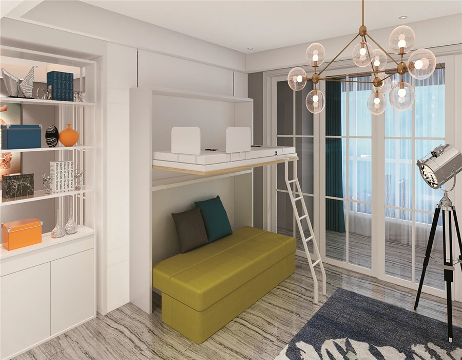 home Specific use space saving wall bunk bed Folded Sofa bunk bed