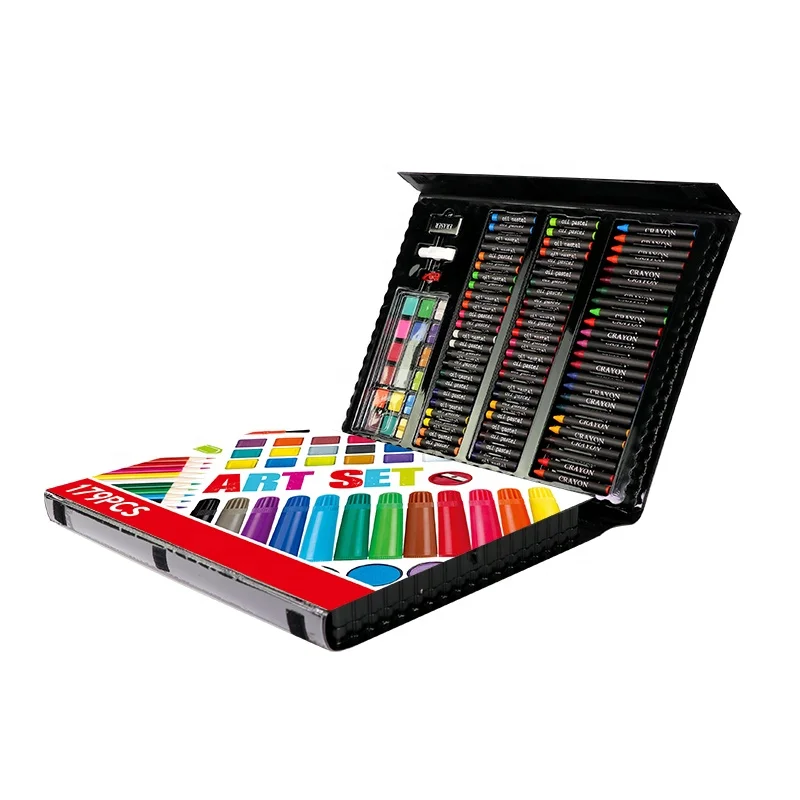 
179 Piece Double Sided Trifold Easel Kids Drawing Art Set 