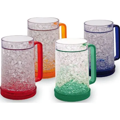16oz cheap plastic Double Wall Gel Frosty Freezer Mugs for beer