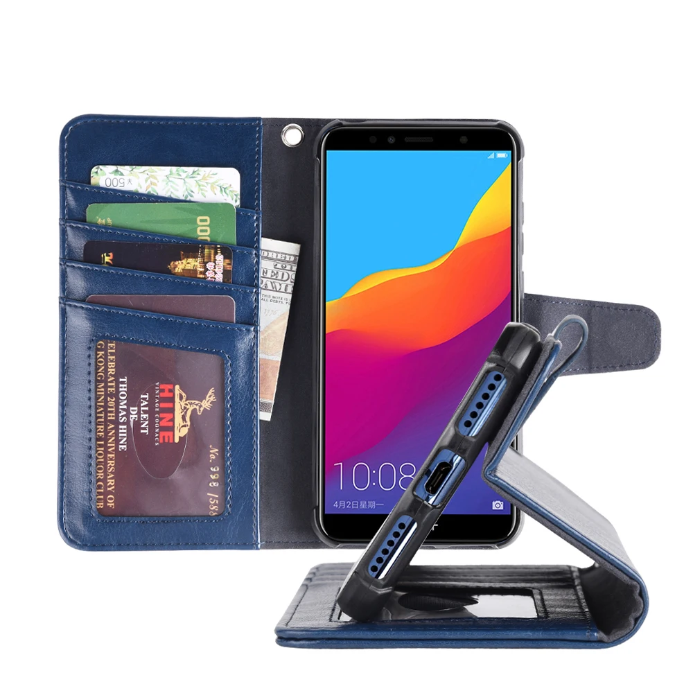Logo Luxury Flip Phone Case Leather Smartphone Case Cell Phone Huawei Honor 7A