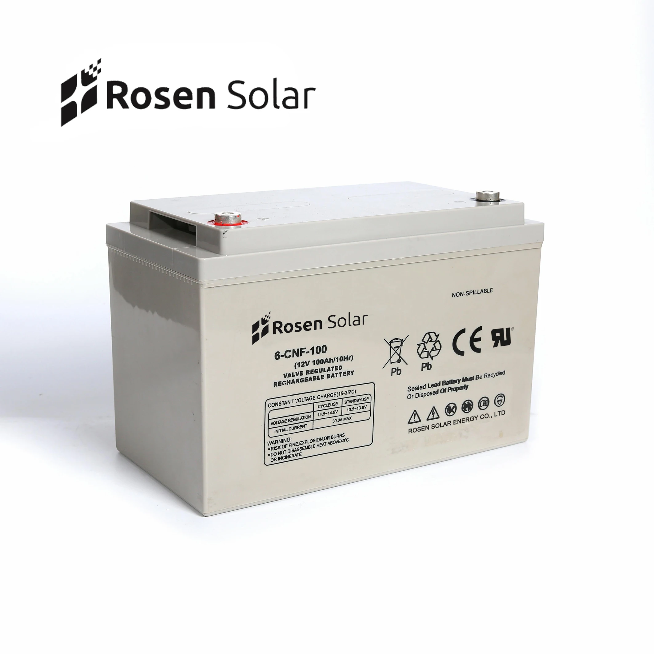 Rosen 12V Solar Power Battery GEL 12Volt 100Ah Baterias Solar for UPS system