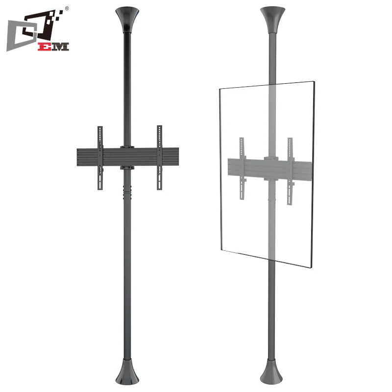 Up And Down Movement Exhibition Stand Floor TV Brackets 50 Inch For Single Screen