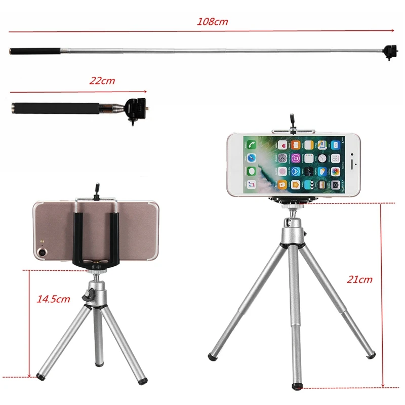 Portable Fisheye + Macro + Wide Angle Lens Phone Camera Lens Travel Kit Universal Clip Tripod For iPhone Smartphones Camera Lens