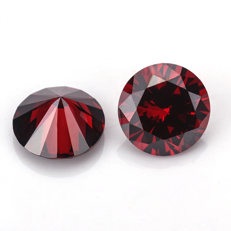 round machine cut synthetic cubic zirconia jewelry making red gemstones names