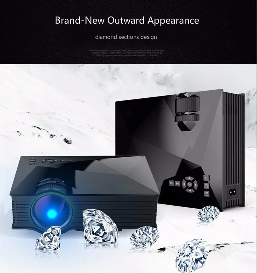 Новый продукт UC68 чем UC46 ЖК-светодиодный проектор Умный домашний кинотеатр HD-MI USB ТВ-проектор