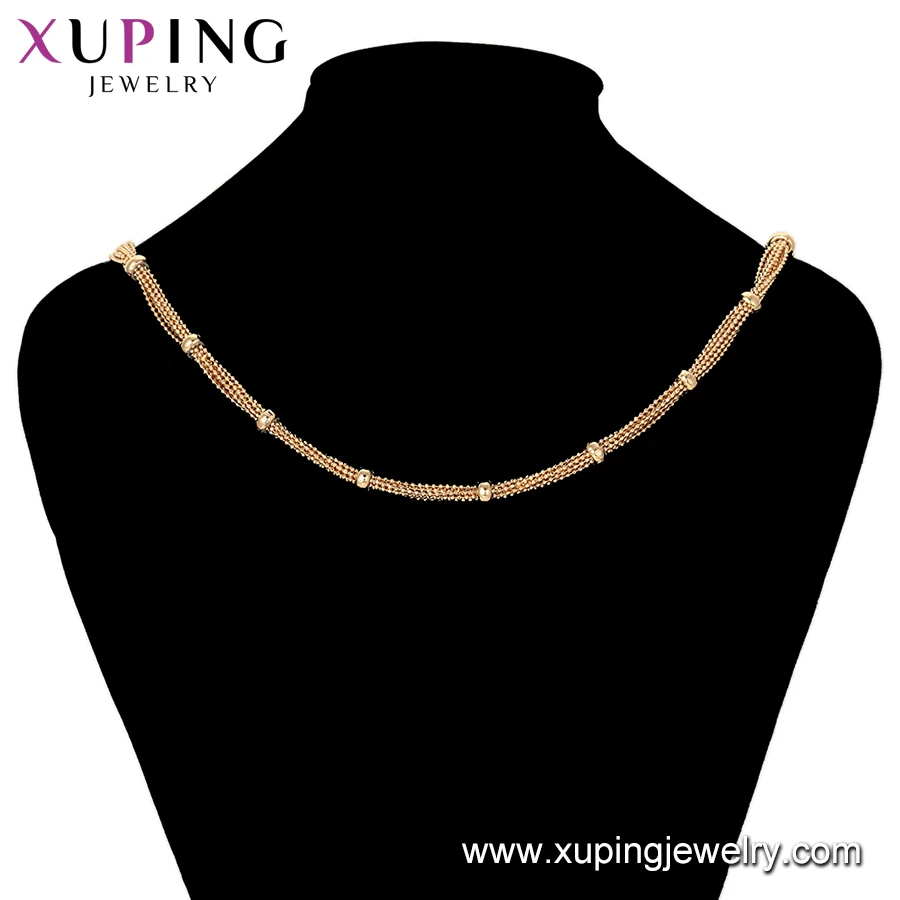 44776 Xuping Jewelry 18K Gold Plated Multi Layer Bead Necklace