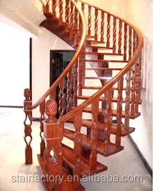 Australian indoor wood curved beam staircaseindoor Beech wood treads stairs Used indoor solid wood railing stairs L-43