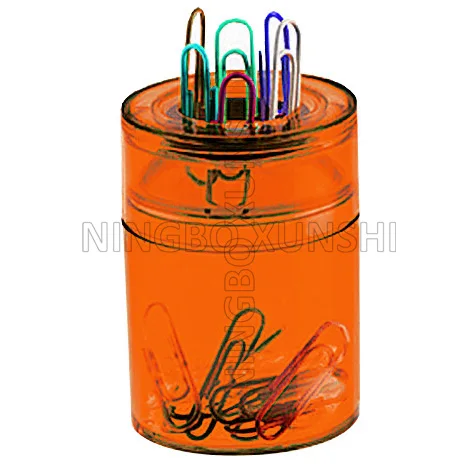 
best sell classic giveaway ABS plastic round column cylinder shape built in magnetic ring document file office desktop clip box 