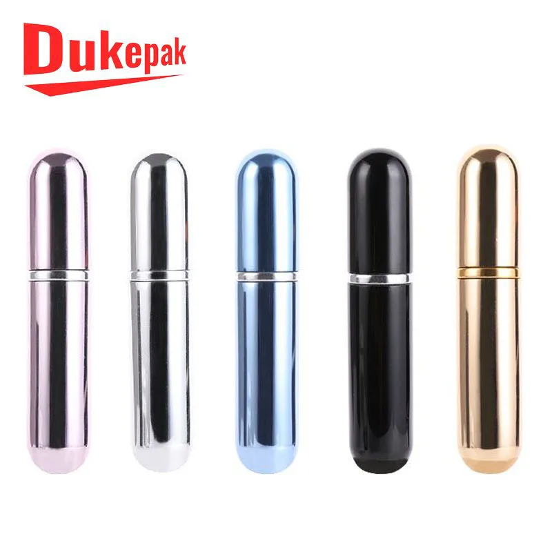 Wholesale vintage refillable 5ml black blue aluminum atomizers for perfume