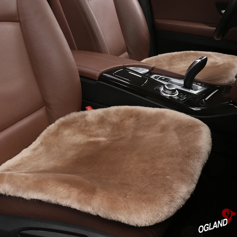 Pink fur Sheepskin adult heated car front seat cushion
