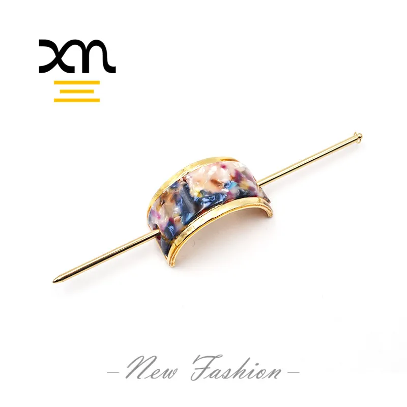  Лидер продаж резиновая резинка для волос современные аксессуары Женская металлическая пучок с круглыми металлическими палочками зрелых женщин