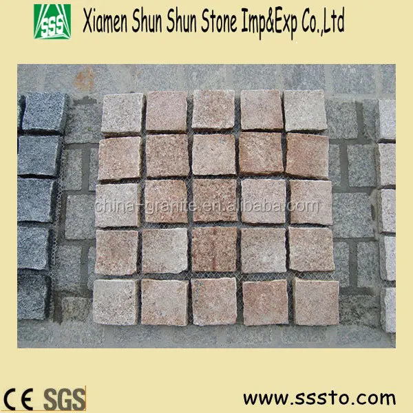
Natural Red Granite Paving Cobble Stone for Garden, Patio 
