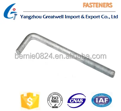
Hardware products Steel plain ground anchor/L Anchor Bolt hook 