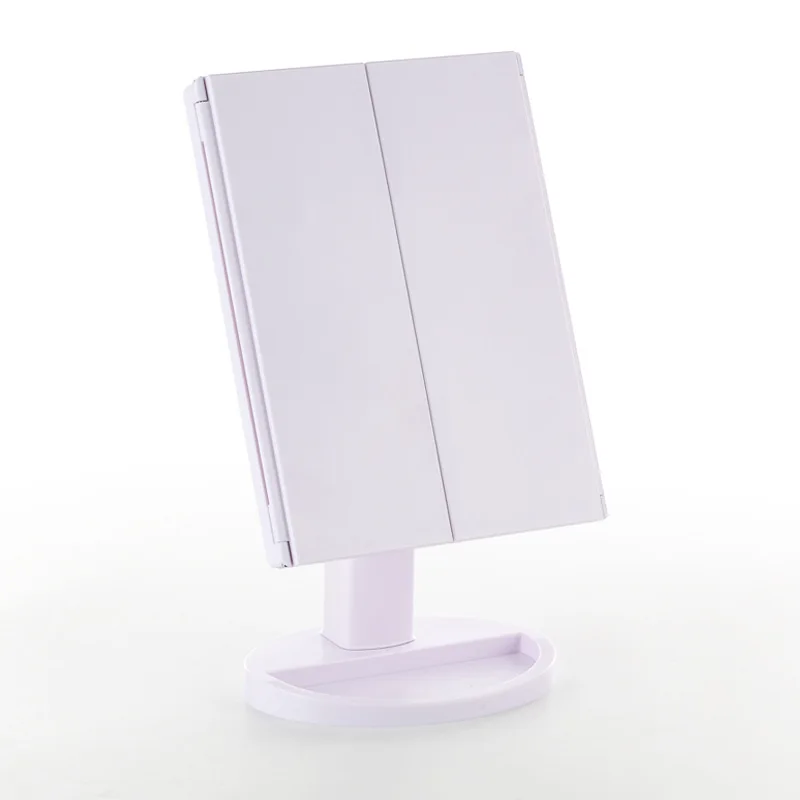 Hot Sell USB Direct Charging Cosmetic Mirror Folding Tri fold LED Makeup Mirror