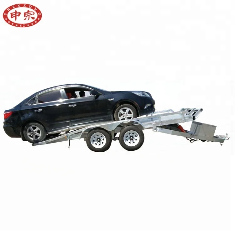4 wheel flat deck trailer pull trailer cart for carrying cars