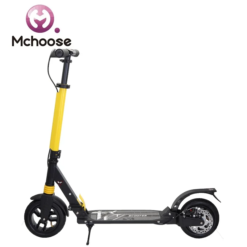 Aluminum Rubber Air Wheel Folding Adult Kick Scooter With Double Suspension